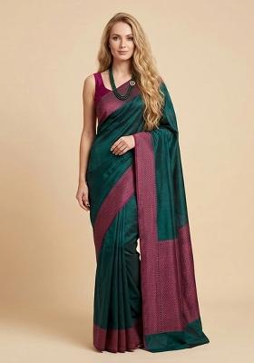 Green Zari Weaving Silk Saree Set