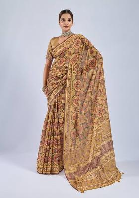 Yellow Sequin Work Chiffon Saree Set
