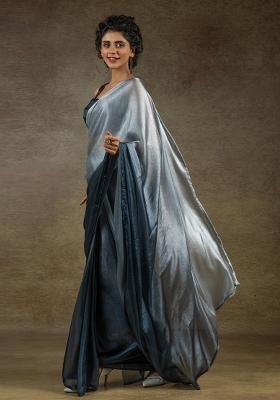 Grey Silk Saree Set