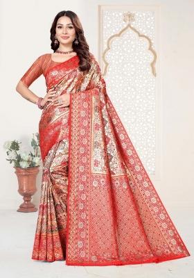 Multicolor Weaving Work Silk Saree Set
