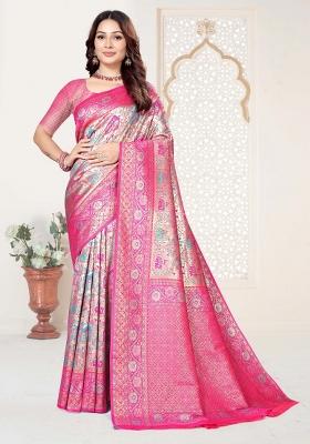 Multicolor Weaving Work Silk Saree Set