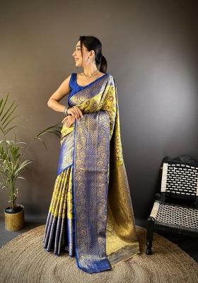 Green Jacquard Silk Saree Set