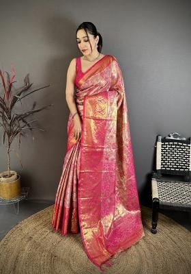 Multicolor Weaving Work Silk Saree Set