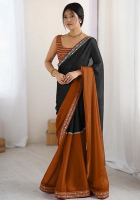 Black Georgette Saree Set
