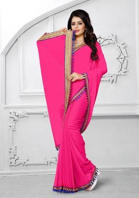 Gajari Stone Work Georgette Saree Set