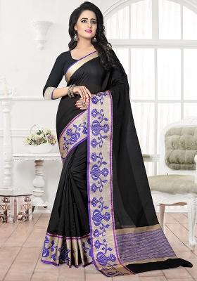 Black Silk Saree Set