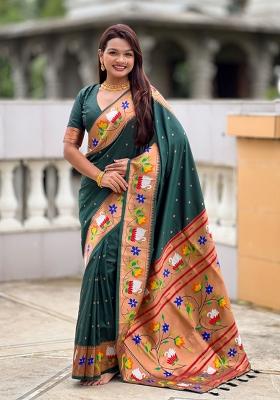 Green Jacquard Silk Saree Set