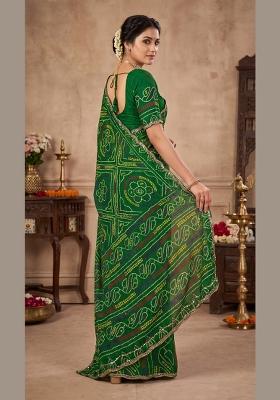 Multicolor Embroidered Georgette Saree Set