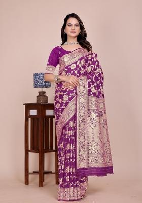 Wine Tapela Dying Silk Saree Set