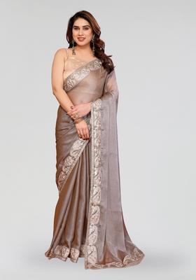 Grey Embroidered Pc Sitara Saree Set