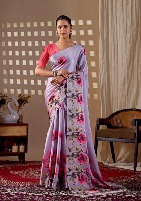 Lavender Silk Saree Set