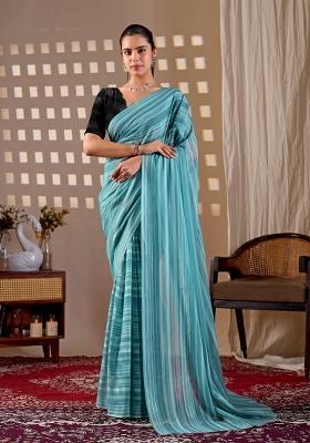 Sky Blue Silk Saree Set
