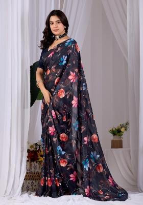 Black Silk Saree Set