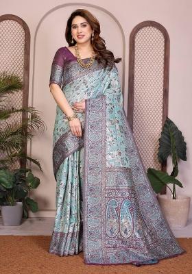 Wine Zari Work Silk Saree Set