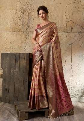 Multicolor Weaving Work Silk Saree Set for Diwali | Wedding & Festive Wear