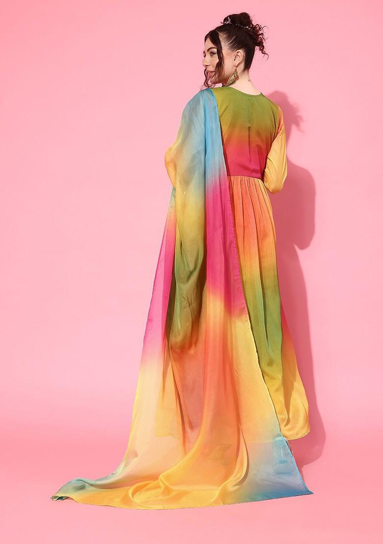 Multicolour Printed Sequin Kurta