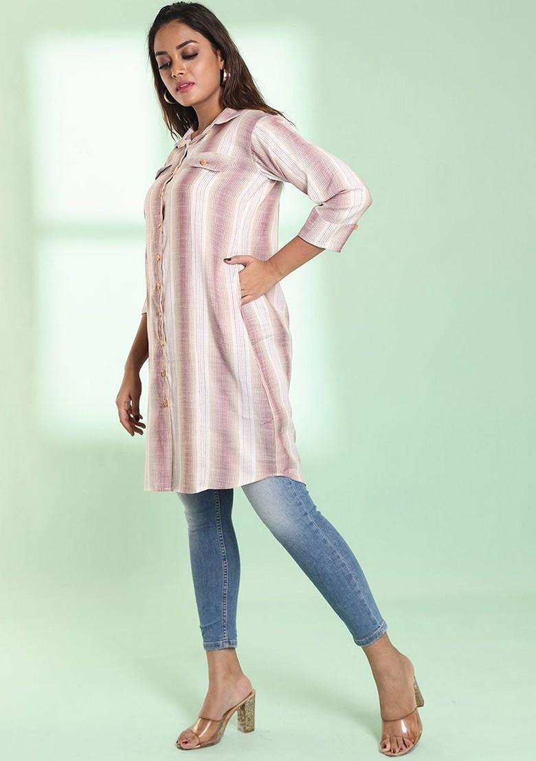 Off White Woven Cotton Pathani Kurta