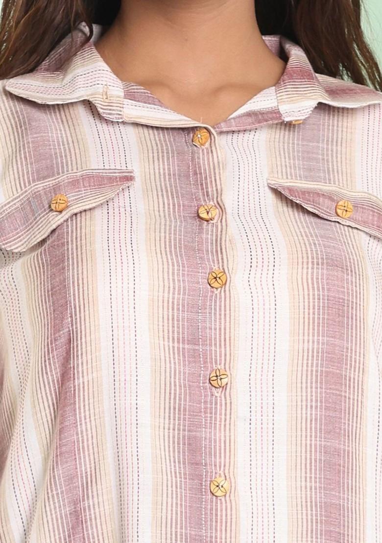 Off White Woven Cotton Pathani Kurta