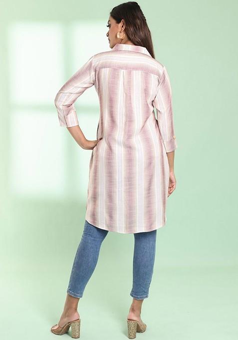 Off White Woven Cotton Pathani Kurta