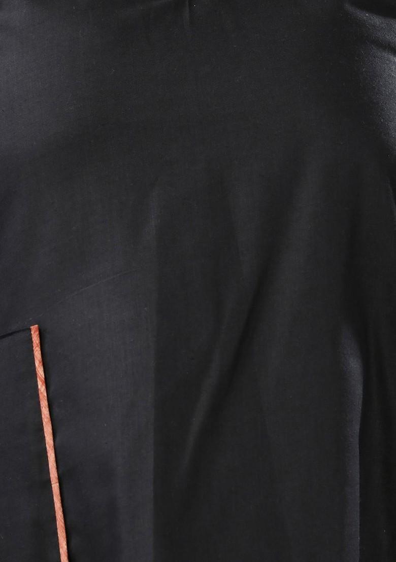 Black Ethnic Motifs Cotton Midi Ethnic Dress