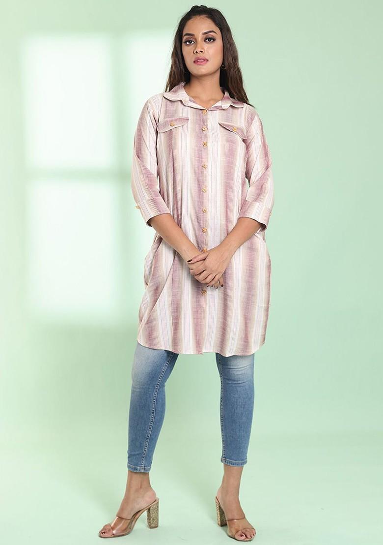 Off White Woven Cotton Pathani Kurta