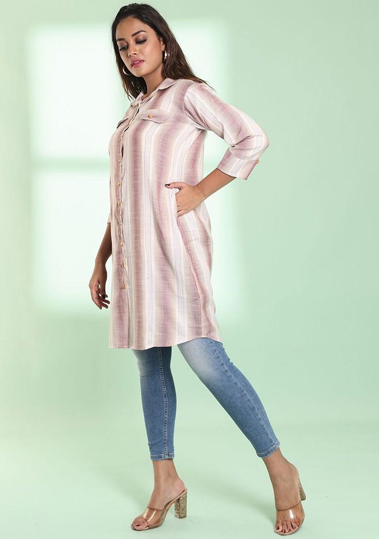 Off White Woven Cotton Pathani Kurta