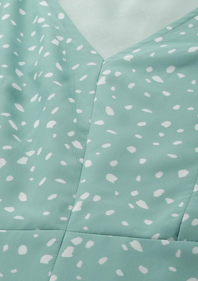 Sea Green Printed Georgette Kurta