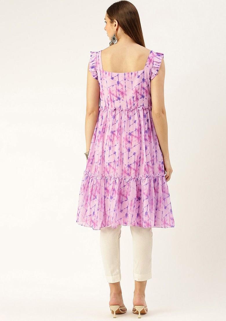 Multicolor Thread Embroidered Georgette Anarkali Kurta