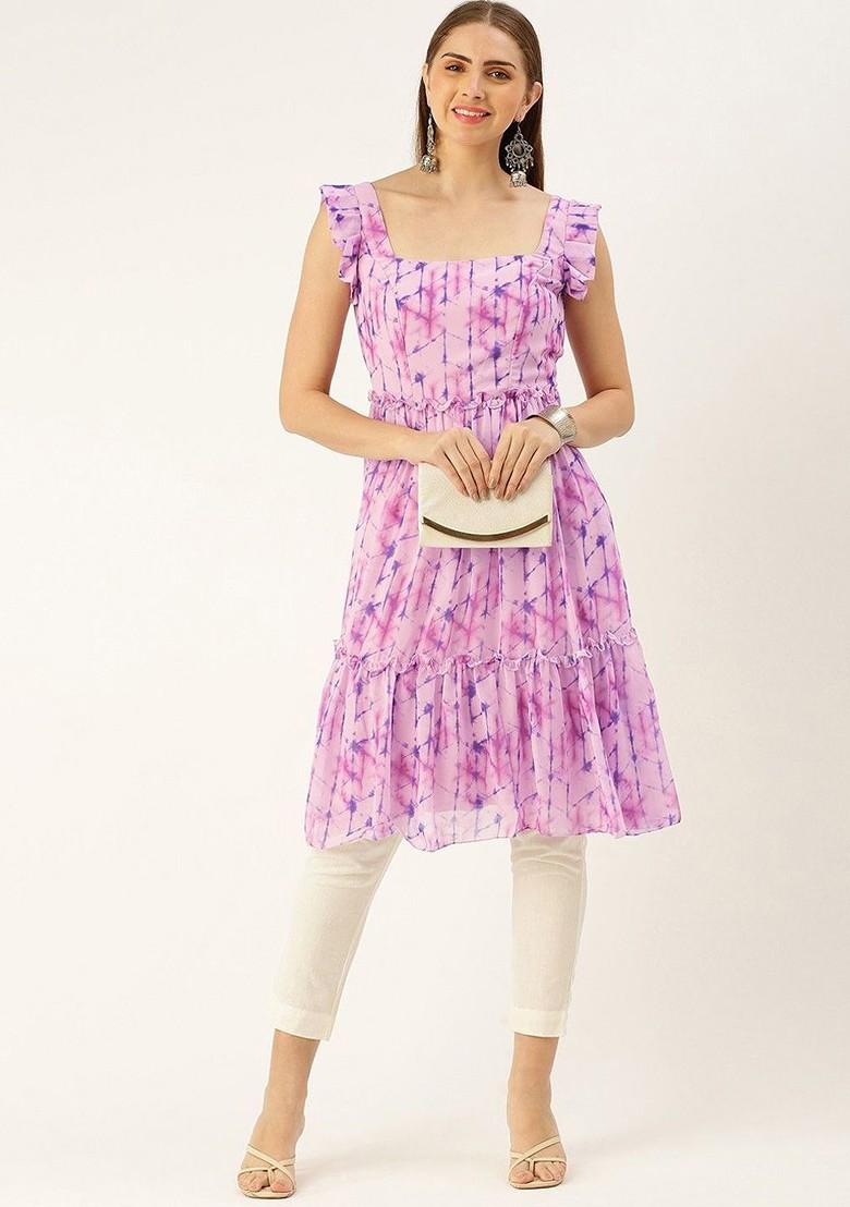 Multicolor Thread Embroidered Georgette Anarkali Kurta