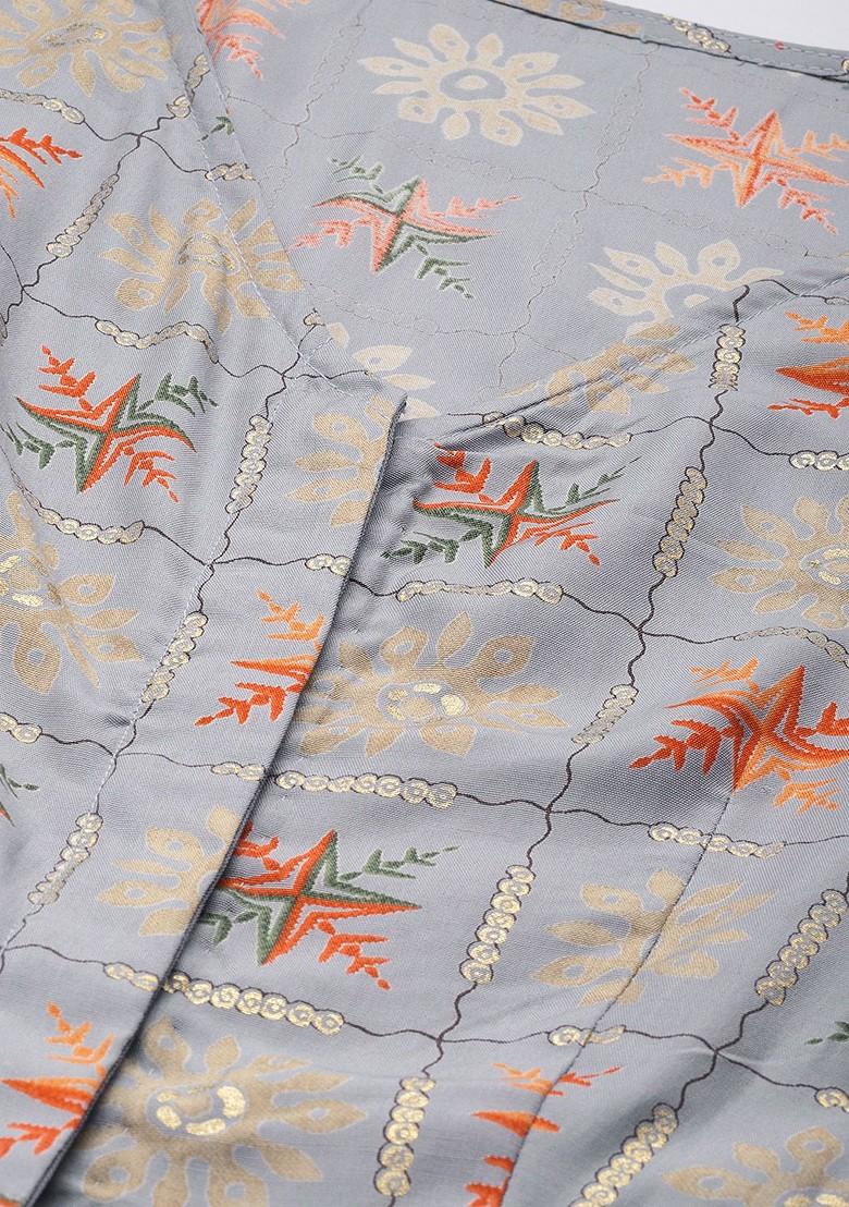 Blue Ethnic Motifs Printed Poly Blend Kurta