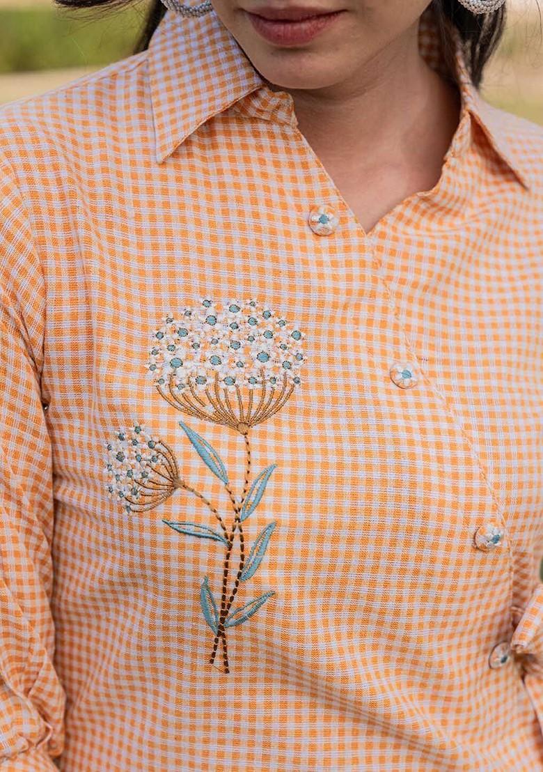 Mustard Printed Poly Blend Top