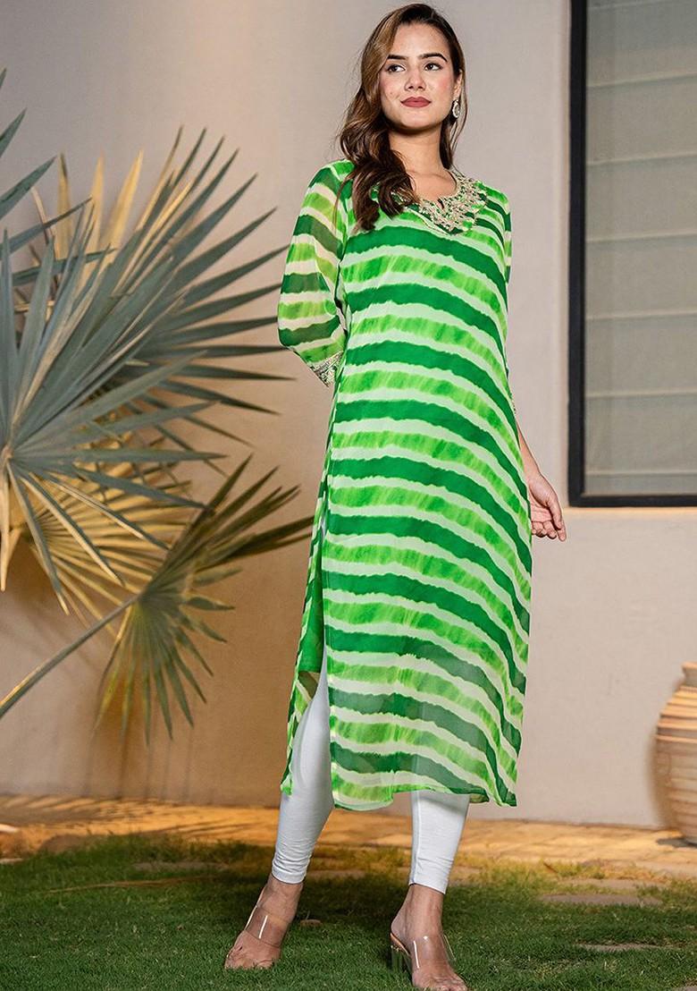 Green Georgette Kurta