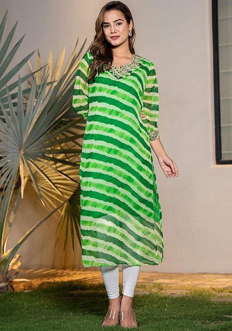 Green Georgette Kurta