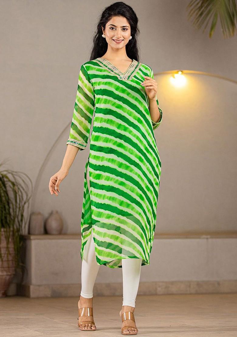 Green Georgette Kurta