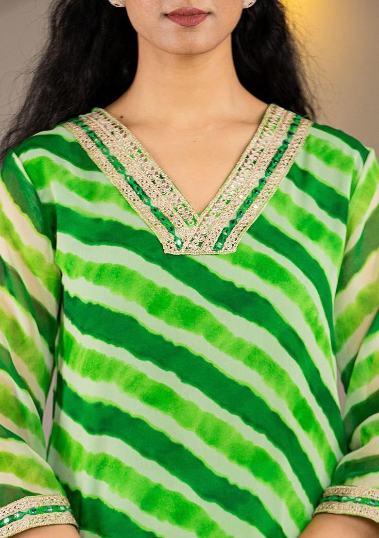 Green Georgette Kurta
