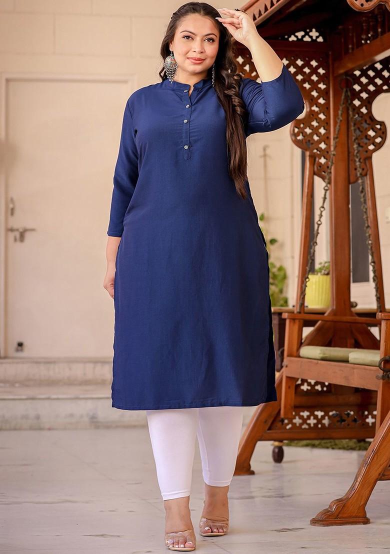 Blue Poly Blend Kurta