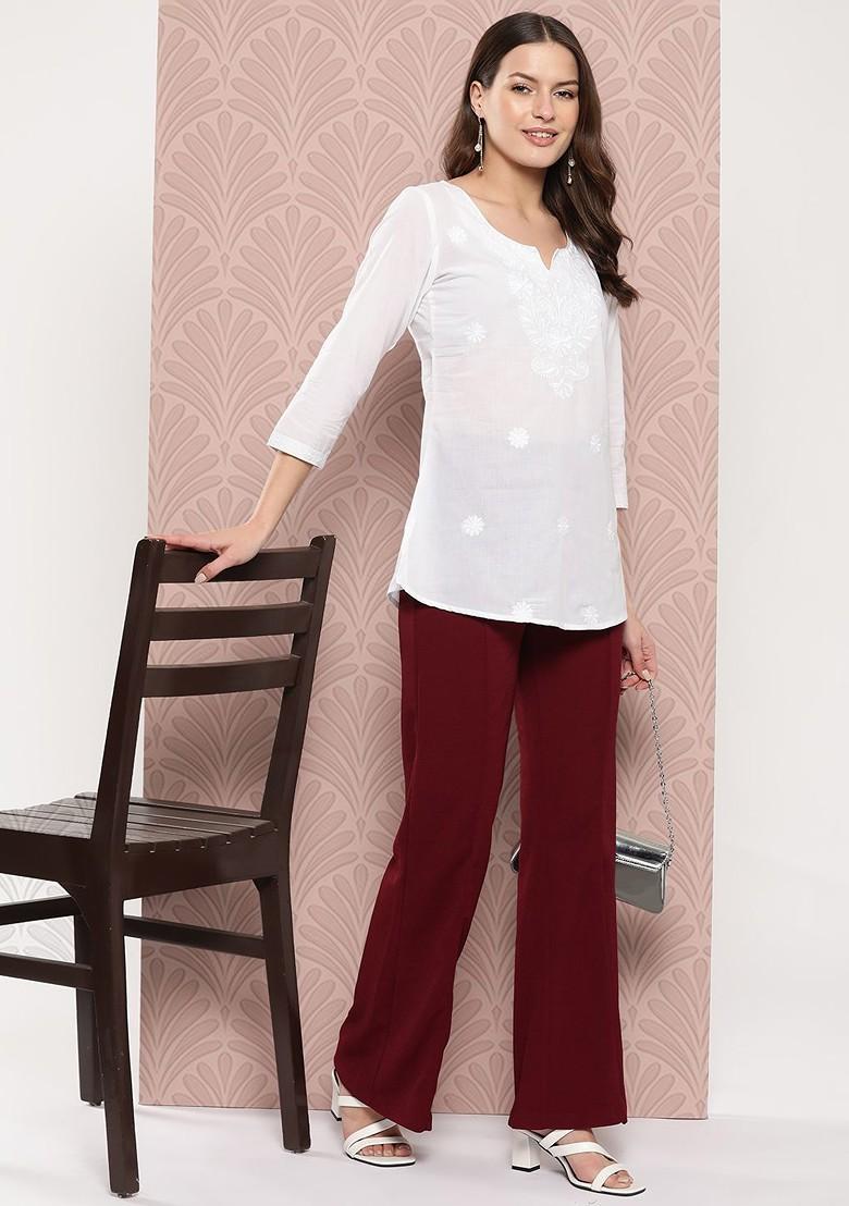 White Embroidered Cotton Top