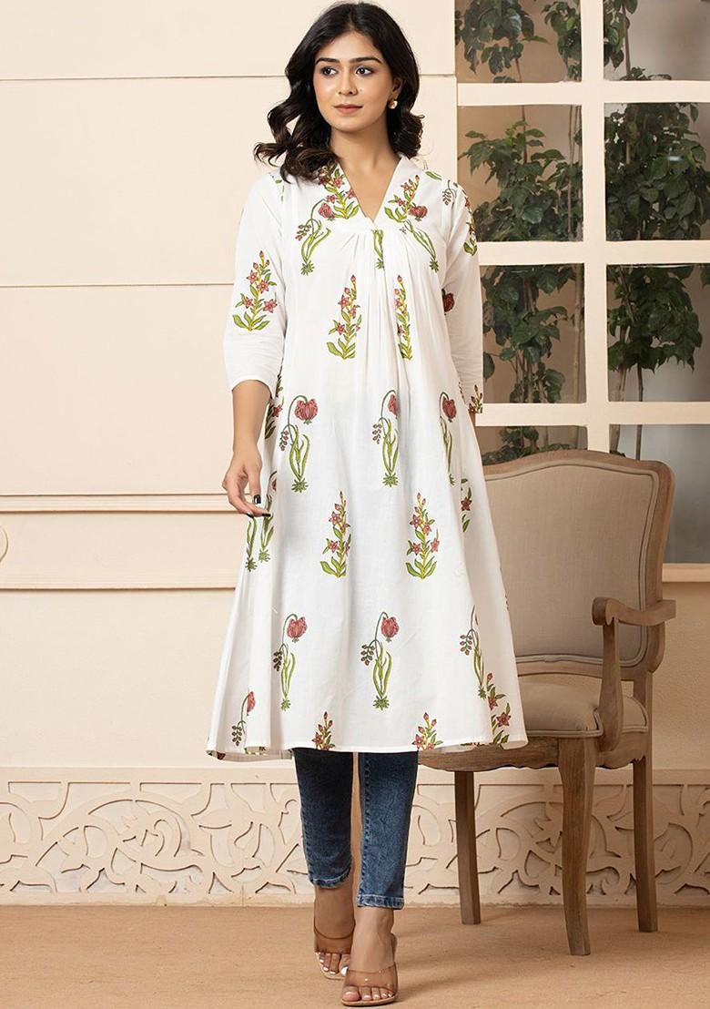 Pink Embroidered Poly Blend Kurta