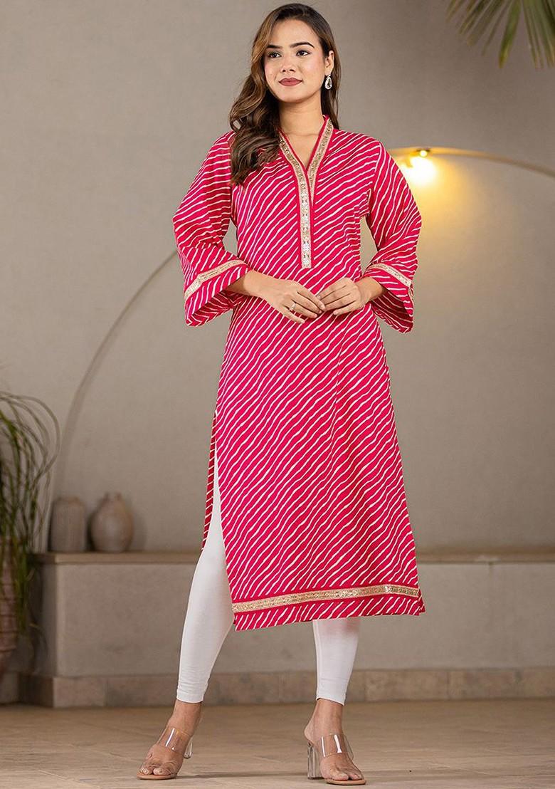 Pink Poly Blend Kurta