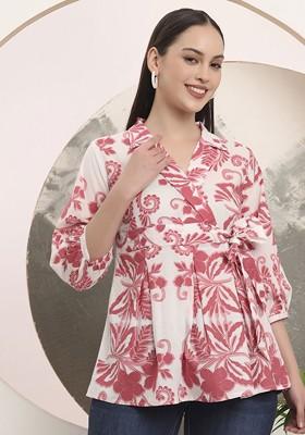 Pink Printed Cotton Top