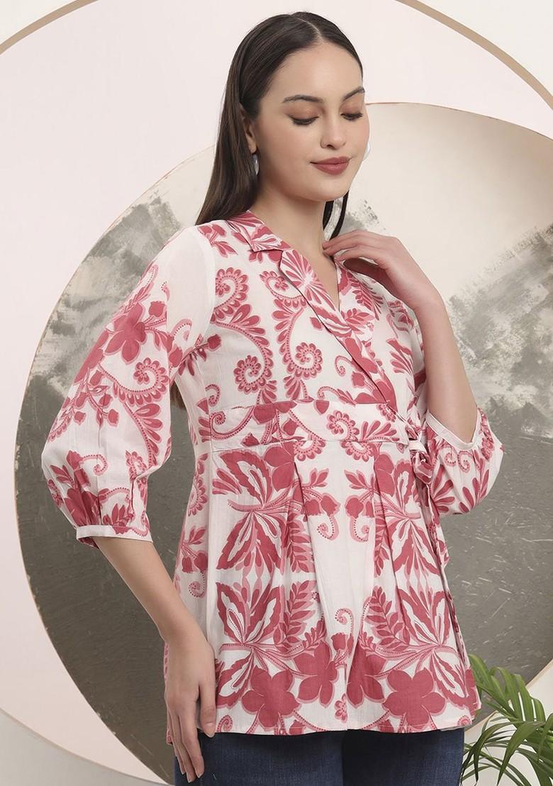 Pink Printed Cotton Top