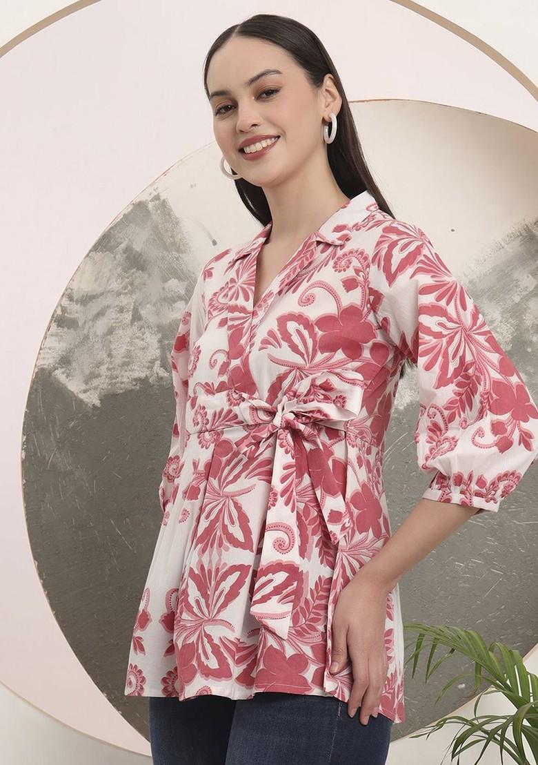 Pink Printed Cotton Top