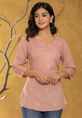 Orange Printed Cotton Top