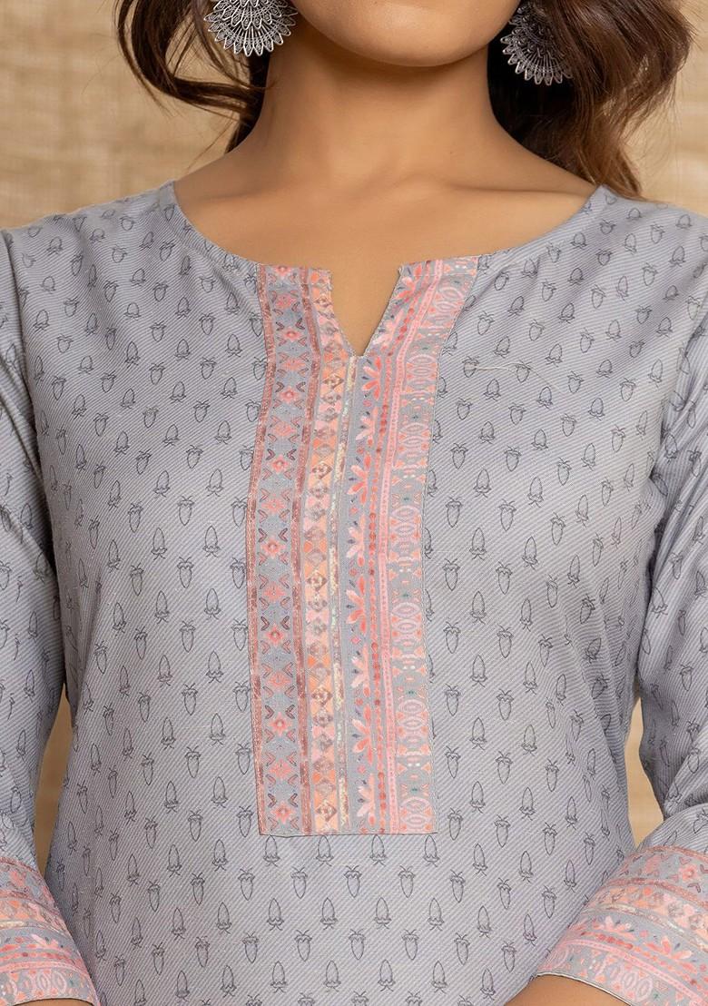 Green Printed Cotton Kurta