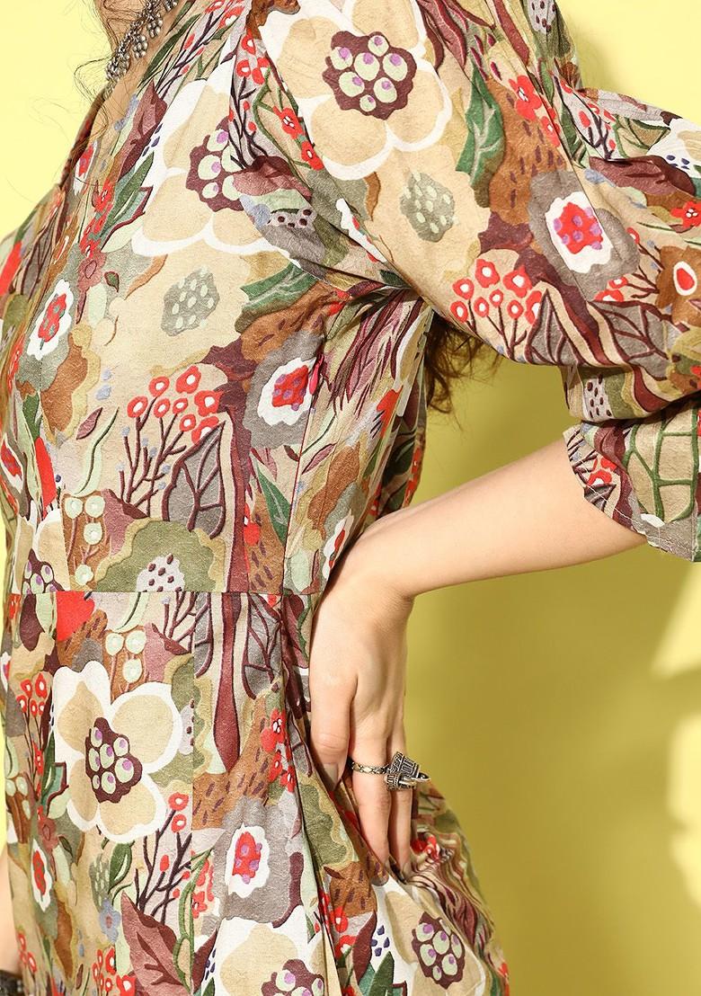 Olive Green Poly Blend Kurta