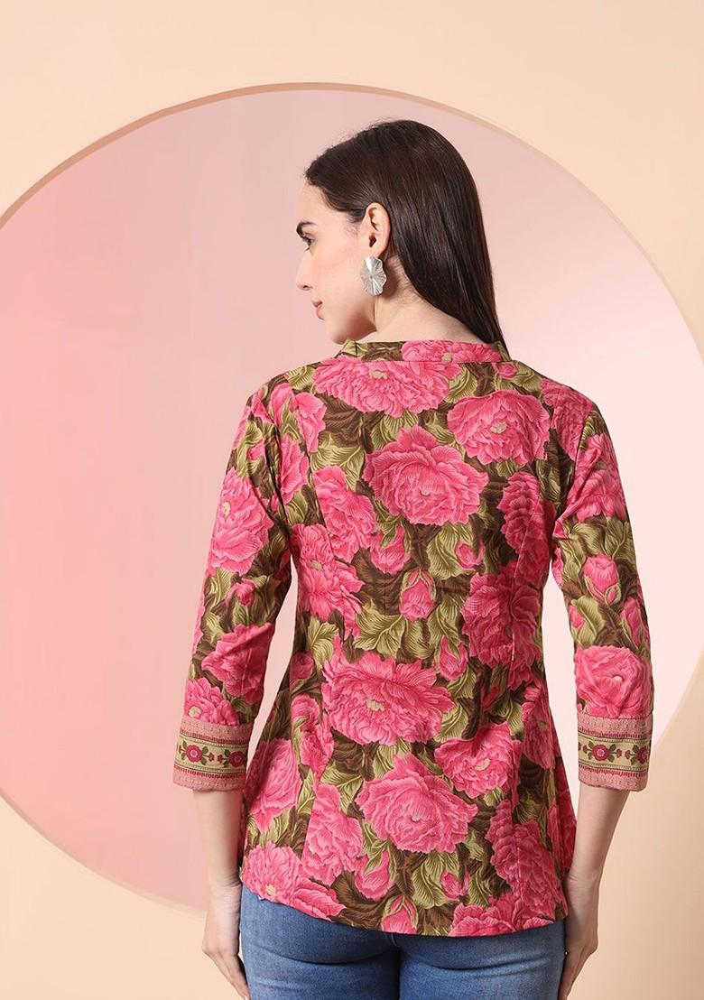 Pink Printed Cotton Top