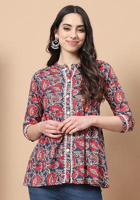 Red Printed Cotton Top