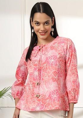 Pink Printed Cotton Top