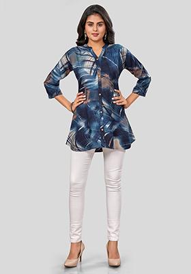 Blue Printed Cotton Kurti