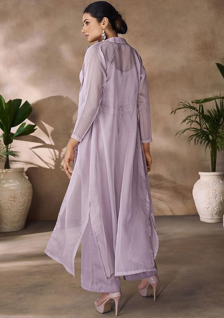 Lavender Embellished Poly Blend Jumpsuit